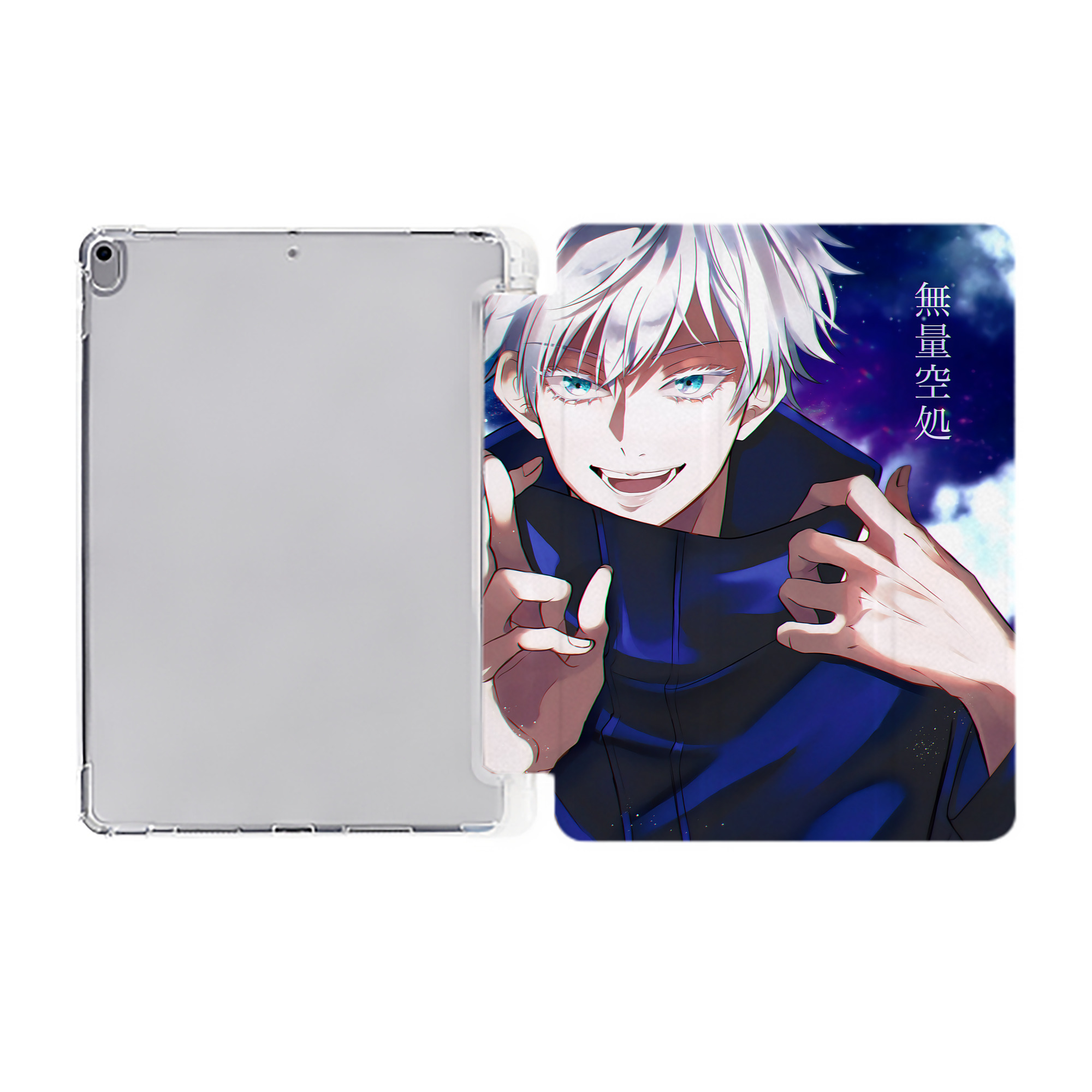 （画像用） 呪術廻戦 Jujutsu Kaisen IPad ケース ペン収納付き 三つ折りスタンド PUレザー×シリコン 対応機種9.5/10.5/10.9インチ